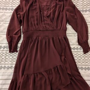 Ricki's Deep Red Long Sleeve Dress